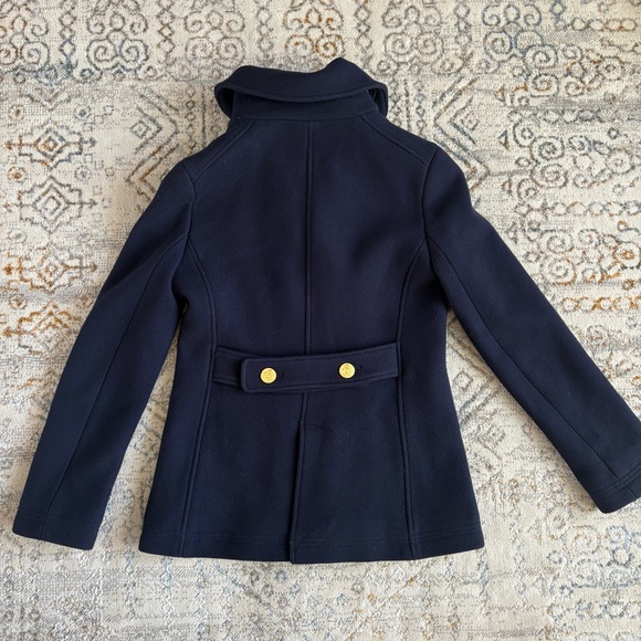 J. Crew Stadium Cloth by Nello Gori Wool Classic Blend Pea Coat Navy Size 2 - Picture 10 of 12